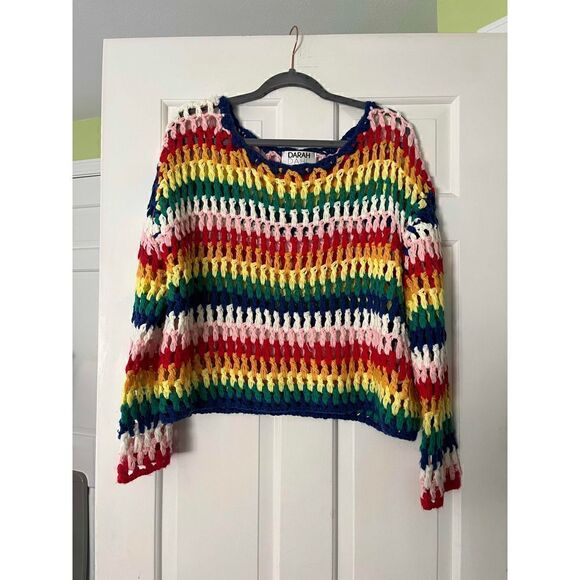 DARAH DAHL Rainbow Loose Knit Sweater - Picture 10 of 10